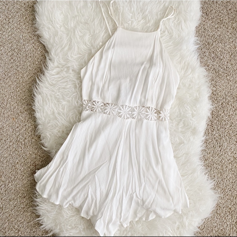 Flowy White Romper